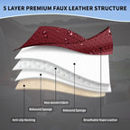 Leather Front Seat Covers for Cars Automotive Seat Protectors | Breathable Waterproof Durable Full Surround & Lumbar Support Design Non-Slip Universal Fit for Most Cars SUVs Trucks Vans Red - Image 6
