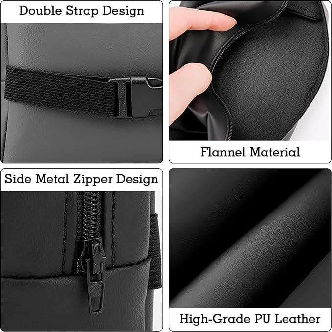 Car Tissue Holder, Car Standard Tissue Holder, Upgraded PU Leather Multi-Functional Car Tissue Box, Keep Car Tidy, for Sun Visor, Backseat, Armrest, Center Console (Black) - Image 6
