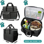 PetAmi Dog Travel Bag Organizer, Pet Supplies Diaper Tote, Dark Gray Large | Pet Travel Kit with 2 Food Containers & 2 Collapsible Dog Bowls, Luggage Sleeve, Weekend Getaway Road Trip Camping Essentials - Image 2