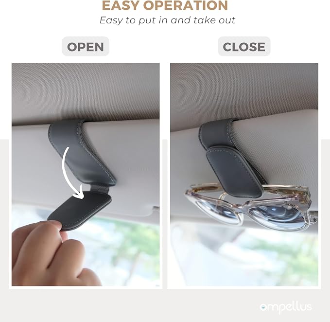 Magnetic Leather Car Sunglass Holder, Visor Sunglasses Holder Clip, 1 Pack | Suitable for Different Size Eyeglasses, Easy Opreation, Car Organziation Accessories - Image 7