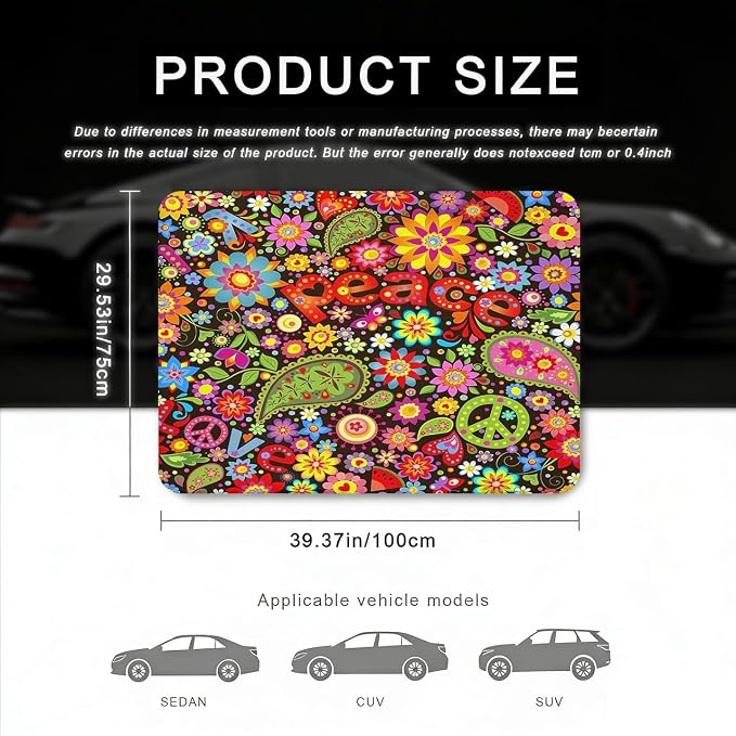 Car Trunk Mat - Universal Size 29" x 39", Floral Pattern Cargo Liner | Car Accessory for SUVs/Sedan/Wagons, Durable Protective Mat, Trunk Liner for Families/Travel Enthusiasts - Image 3