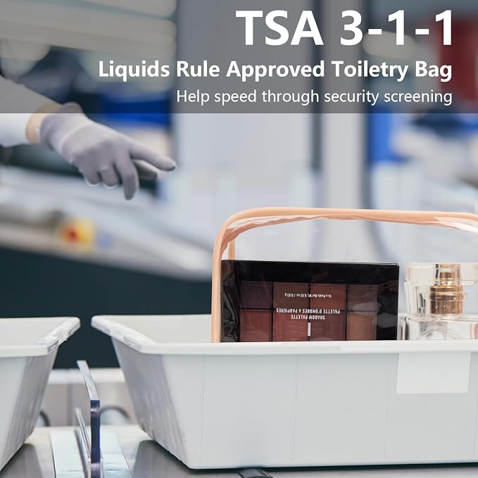 4 Pack Clear Makeup Bags, TSA Approved Toiletry Bag Car Organizer Travel Cosmetic Case Portable Travel Essentials Bags for Toiletries Clear Summer Beach Bag Carry on Airport Airline Compliant Bag - Image 3
