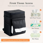 Lifewit Car Trash Can with Lid, Garbage Bag Hanging, Trash Bin, 2 Gallon | Leakproof, Waterproof, Tissue Holder, Adjustable Straps, Magnetic Snaps, Automotive Interior Accessories, Black - Image 4