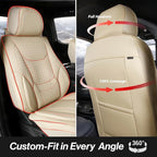 Coverland Premium Custom Fit Truck Car Seat Covers Full Set Seat Waterproof | Airbag Compatible Non-Slip Seat Cover for Silverado, Sierra 1500, 2500HD, 3500HD [Beige - Size Chart X52] - Image 4