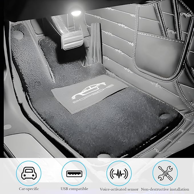 Car Interior LED Lights, 4 in 1 Bright Vehicle Ambient Neon Light Kit with DC 5V USB Port, Automotive Under Dash Decoration Night Lamp, Universal for RV, Truck, Sedan (White) - Image 6