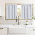 RYB HOME Cafe Curtains 24 inch Length, Mini RV Curtains for Camper Windows | Temperature Regulating,Light UV Blocking,Privacy Protection,Short Small Half Window Tiers,W42 x L24,Greyish White,2 Panels by RYBHOME