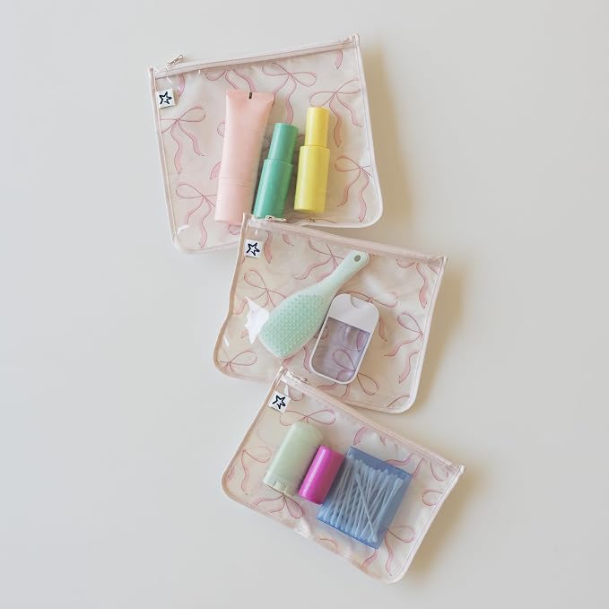Tiny Twinkle Diaper Bag Organizing Pouches|3 Pack Mess-Proof Clear Front Travel Organizer Bags&TSA Approved Toiletry Bag Set for Baby and Mom Essentials - Image 2