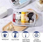 12 Pieces Clear Cosmetics Bag, Clear Zippered Cosmetic Makeup Pouch, TSA Approved Toiletry Bag for Travel, Waterproof Vinyl Plastic Organizer Case for Vacation Bathroom (White Medium) - Image 4