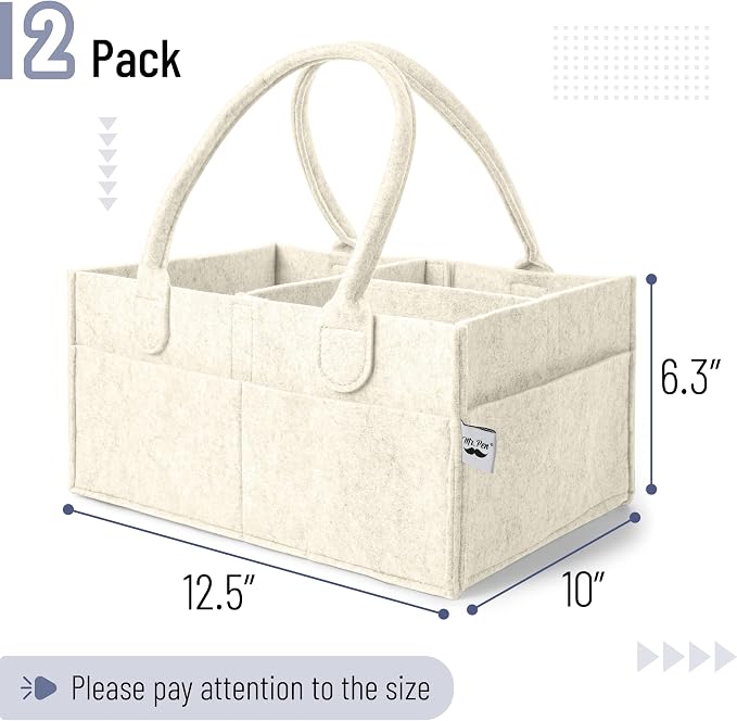 Mr. Pen- Baby Diaper Caddy Organizer, 2 Pack, Beige | Nursery Storage Bin and Car Organizer for Diapers and Baby Wipes - Image 2