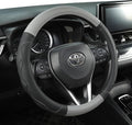 West Llama 3D Texture Steering Wheel Cover for Toyota, Anti-Slip Design, Premium Leather, Custom Fit for 14.5-15 inch, Stylish Interior Decoration(Gray+Black-Standard Size) by WESTLLAMA