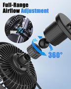USB Car Vent Fan, 3-Speed Quiet Brushless Hook Mount Air Circulator | 5V 360°rotatable clip-on fans,mini soft airflow for driver, fits car/truck/SUV/Van/RV, plug in auto fan non-rechargeable - Image 6