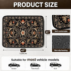 Car Trunk Mat for SUV, 31"x47" Dark Vintage Floral Cargo Liner Protector | All Weather Universal Cargo Liners for Dogs, Car Accessory for SUVs/Sedan/Wagons, Durable Non-Slip Washable Rear Cargo Mat - Image 2