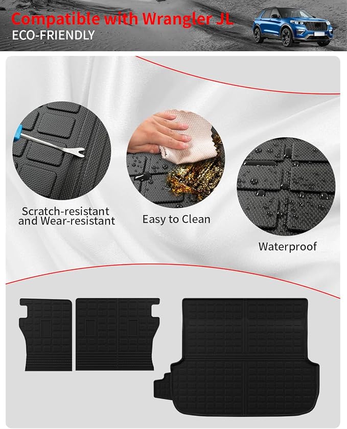 Floor Mats Set for 2020-2025 Subaru Outback | Cargo Liner Cargo Mat Trunk Liner TPE All Weather Back Seat Cover Protector 2024 Outback Accessories - Image 5