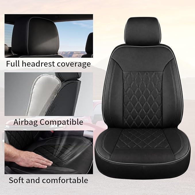 Custom Seat Covers for Silverado, Waterproof Nappa Leather Full Set Seatcovers for Chevy Silverado/GMC Sierra 2007-2013 & 2019-2026 1500, 2020-2026 2500HD 3500HD Crew/Double/Extended Cab - Image 3