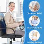 Lumbar Support Pillow for Office Chair, Back Support, Memory Foam, Blue | Improve Sitting Posture & Back Pain Relief. Lumbar Pillow Fits Office, Gaming & Car Chairs with Adjustable Dual Straps - Image 4