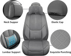 Universal Fit Premium Beige Leather 5-Seats Car Seat Covers | Waterproof full-set seat protector for Cars,SUVs,Trucks,airbag-safe,wipe-clean,10-min install,all-season car seat cushion. - Image 3