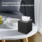 Tissue Box Cover,Square Acrylic Tissue Holder with Non-Slip Base,Black | Fits standard facial tissue boxes,modern decorative aesthetic for bathroom countertops,dressers,night stand,parlors,office - Image 5