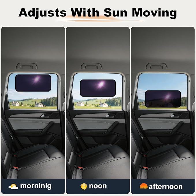 Static Cling Car Window Shades, 2 Sizes Combo Pack, 4PCS Set | Two Size Combination, Secure Hold, Clear & Privacy Coverage, Residue-Free Removal, Ideal for Driver & Passengers - Image 5