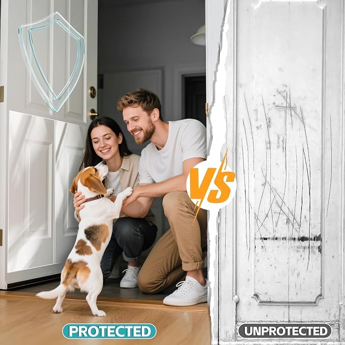 JKLMN Door Protector from Dog Scratching, Transparent Door Scratch Protector for Dogs Cats, Dog Scratch Guard for Doors, Pet Supplies Anti-Claw Scratch Shield for Home Furniture 118"x8.3" - Image 2