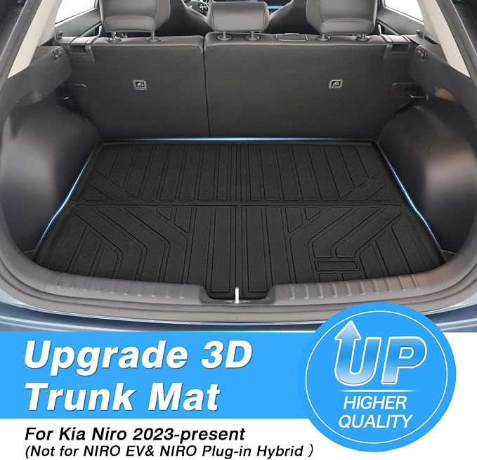 Powerty Trunk Mat for Kia NIRO 2023-2026 (Not for NIRO EV& NIRO Plug-in Hybrid), All Weather TPE Cargo Mat Liner for NIRO Rear Trunk - Image 2