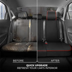 MotorBox Cabin King Crimson Trail Leather Seat Covers for Trucks & Cars | Black and Red Full Set Car Seat Covers, Waterproof Leather Seat Covers, Car Accessories, Seat Protector, Universal Fit - Image 8