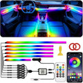 Acrylic Interior Car LED Strip Light with APP Remote Control, 175in 6 in 1 RGB Dreamcolor Neon Flexible Strip Fiber Optic LED Ambient Lighting Kits,RGB Music Lights Sync for Inside car Decorations by Sxlofty