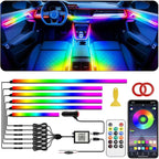 Acrylic Interior Car LED Strip Light with APP Remote Control, 175in 6 in 1 RGB Dreamcolor Neon Flexible Strip Fiber Optic LED Ambient Lighting Kits,RGB Music Lights Sync for Inside car Decorations by Sxlofty
