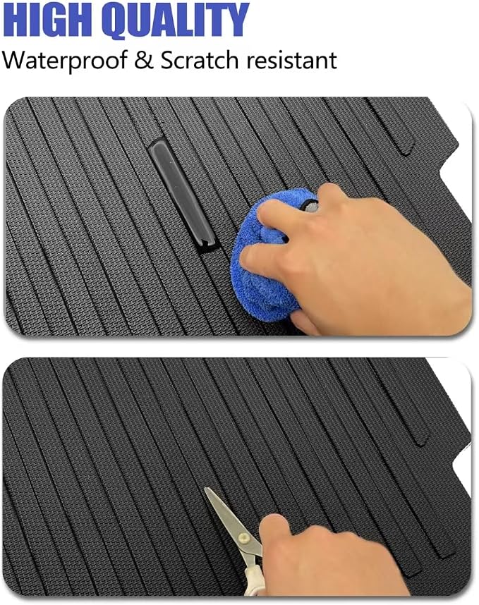 Cargo Liners Backrest Mat for Audi Q5 Accessories 2018-2025 with Hook&Loop Rear Trunk Mat Rear Seat Back Cover Protector All Weather Anti-Slip Split Dog Liner 4 PCS - Image 5