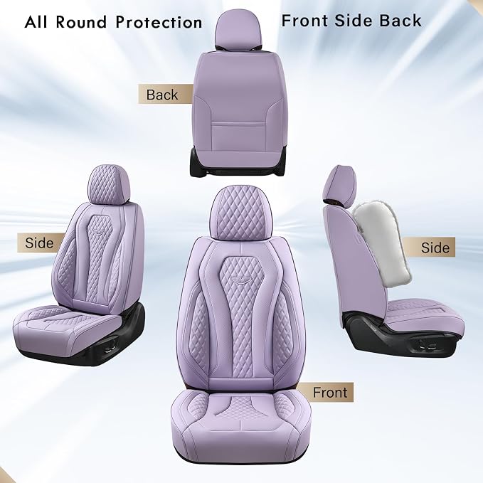 Coverado Seat Covers, Car Seat Covers Front Seats, Purple Car Seat Cover, Luxury Car Seat Covers, Seat Cushion, Front Car Seat Covers Leatherette Car Seat Protector - Image 4