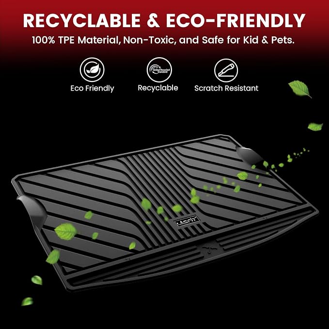 LASFIT Cargo Mat for Subaru Impreza & Crosstrek 2026 2025 2024 (Non Hybrid) | All Weather Custom Fit Anti-Slip Pet Friendly Easy Clean TPE Trunk Mat Cargo Tray Liner Accessories, Black - Image 8