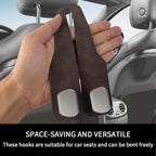 Car Purse Hook, Car Seat Headrest Hooks, Brown Leather 4 Pack | Car Purse Holder Hooks, Universal Car Hangers Seat Back Organizer Storage, Double Metal Hooks for Grocery Purses and Bags - Image 6