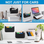 Accmor 2pcs Universal Car Side Pocket Organizer, PU Leather Car Pocket Pouch Cell Phone Sunglasses Holder Organizer Accessories for Car Seat, Door, Window, Console - Image 7