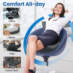 CushZone Ergonomic Seat Cushion, Sciatica Support for Office Chair, Grey | Large Size for Sciatica & Hip & Tailbone Pain Relief, Memory Foam Office Chair Cushion for Car, Long Trip, Desk Chair, Lab - Image 6