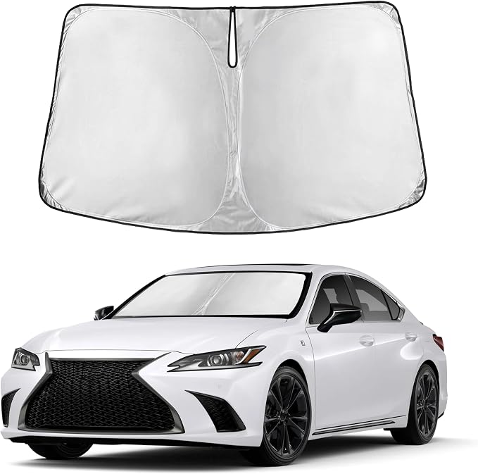 Autovir Windshield Sun Shade Fit for 2019-2023 2024 2025 Lexus ES | Sunshade, Front Car Window Shades Sun Visor, Blocks UV Rays & Heat, Car Accessories by Autovir
