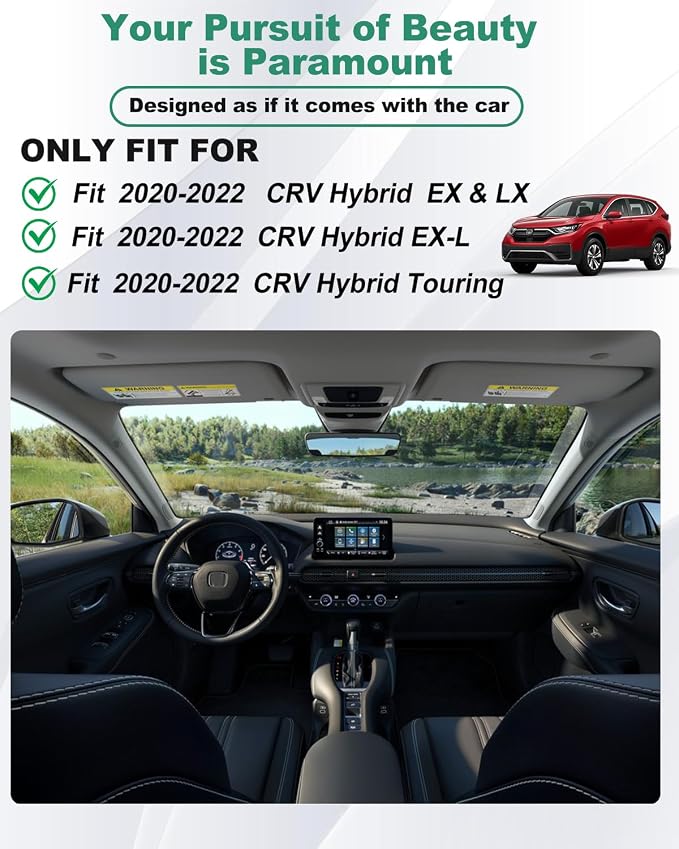 Floor Mats & Cargo Mat for Honda CR-V 2020-2022 Hybrid Only | All Weather Protection TPE Floor Liners 1st & 2nd Row & Trunk Mat Full Set, Black - Image 2