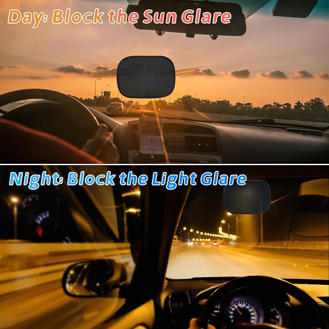 Car Window Shades, 2 Packs Mini Car Sun Shade for Front/Rear Window/Windshield, See Through Cling Window Blocker, Mesh Window Cover Screen Sun Glare 9.2"x6.9" Universal Fit - Image 3