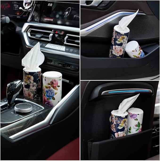 Facial Tissue Cylinder Holder with Cap, Travel Tissue Tubes Box Container, Suitable for Car Cup Holder (4 Pack, 200 Sheets) - Image 5