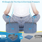 BlissTrends Thick Seat Cushion for Office Chair & Car Seat, XL, Grey&Blue | Memory Foam with Removable Cover, Ergonomic Tailbone & Sciatica Support for Pressure Relief and Long Sitting, 3.9" Thick - Image 4