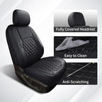 Huidasource Ford Seat Covers, Leather Pickup Seat Cushion Cover Fit for 2015-2026 Ford F150 SuperCrew & 2017-2026 F250 F350 F450 Super Duty Crew Cab XL XLT Lariat King Ranch Platinum(Full Set/Black) - Image 5