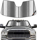 Pigenius Windshield Sunshade for Ram 2500/3500/4500/5500 2019-2024 with 5 inch Wide Sensor Front Window Shade - Metallic by Pigenius