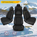Front Seat Covers for Lexus RZ 300e 2023-2026 2027 Faux Leather | Waterproof Breathable Scratch Resistant 360° Wrap Airbag Compatible Easy Clean (2 Seats,Black) - Image 7