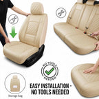 Fit for 4Runner Car Seat Covers Compatible with Toyota 4Runner 2003-2026(Only for 5 Seats Version) - Waterproof Leather Seat Cushions Protector, Airbag Compatible, Full Set (Beige) - Image 5