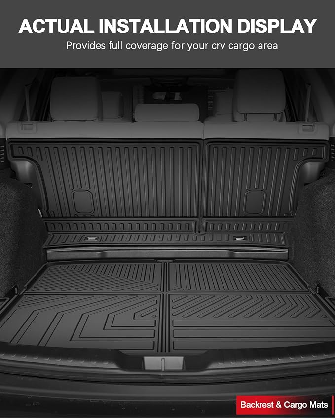 Floor Mats Fit for 2017-2022 Honda CRV(Not for Hybrid or Touring) | Custom Fit All Weather TPE Rubber Honda CR-V Accessories Floor Liners Cargo Liner Back Seat Cover Protector Full Sets - Image 4