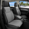 Custom Seat Covers for Toyota Highlander 2014-2019 7 Seats | black grey, faux leather, 2nd row captain chairs, waterproof, breathable, airbag compatible, stain resistant by FEINEPRO