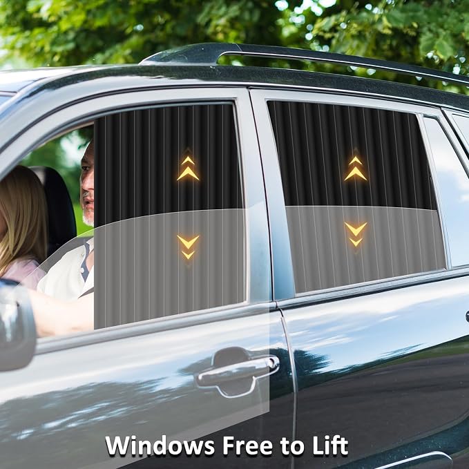 ZATOOTO Car Magnetic Side Window Sun Shades, Car Sunshades Curtains, 2 Pack | Privacy, UV‑Block, Heat Insulation, Metal Frame Fit, Camping, Sleeping,Travel, Baby Safety, and Daily Use, Easy to Install - Image 6