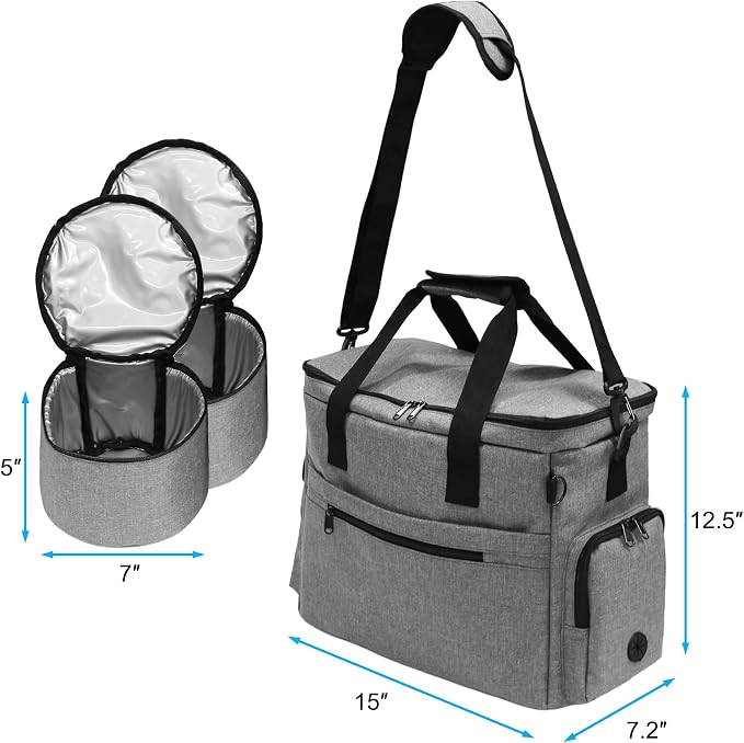 MYDAYS Dog Travel Bag, Pet Luggage Suitcase, Weekend Tote Carrier with Collapsible Bowl (Gray) - Image 7