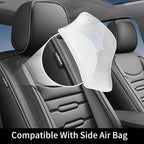 Fit Versa Car Seat Covers for Nissan Versa 2007-2024 2025 2026 - Upgraded Premium Waterproof & Breathable Leather, Airbag Compatible, All-Weather Seat Cushion Protector (Full Set, Black) - Image 6