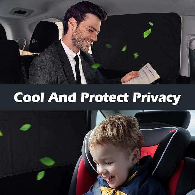 ZATOOTO Car Window Shade for Baby,2 Pack Universal Fit,Privacy&Insulation | 100% Blackout & UV Protection,Metal Frame Fit,Creates a Private Space for Car Camping, Road trips, Napping or Rest - Image 2