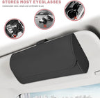 Sunglasses Holder for Car Visor, Auto Sunshade Eyeglasses Storage Case with Hidden Magnetic Closure, PU Leather Sunglass Protective Box for Most Vehicles Sun Visors (Black) - Image 4