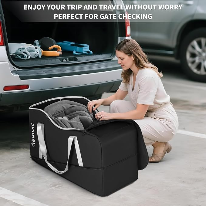 IBVIVIC Car Seat Travel Bag Compatible with UPPAbaby Aria and Mesa, Black | Infant Car Seat Travel Bag Car Seat Cover for Travel - Image 7